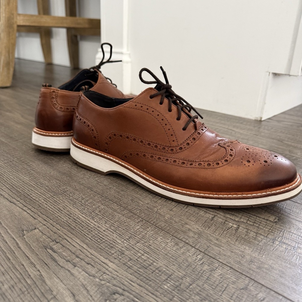 Cole Haan Grand.ØS Morris Wingtip Oxford Shoes Brown Leather Men's 11M C30697